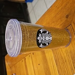 Starbucks 20oz gold glitter tumbler